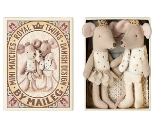 Royal Twin Mice ~ Little Sister & Little Brother in matchbox
