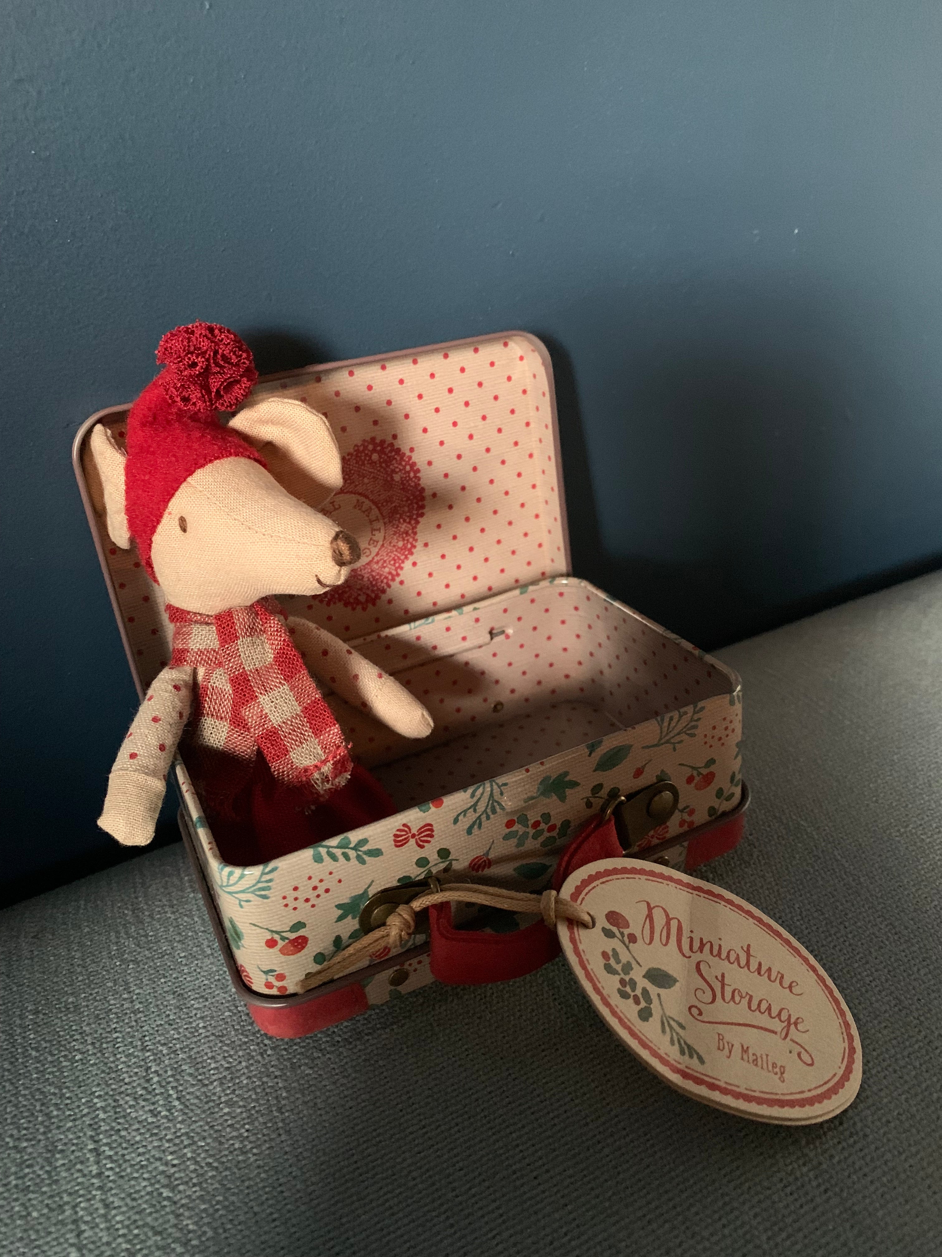 Christmas Mouse in Suitcase