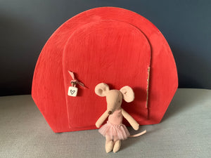 Mouse House Clock - Emperor Red ~ Big Sister Ballerina Mouse