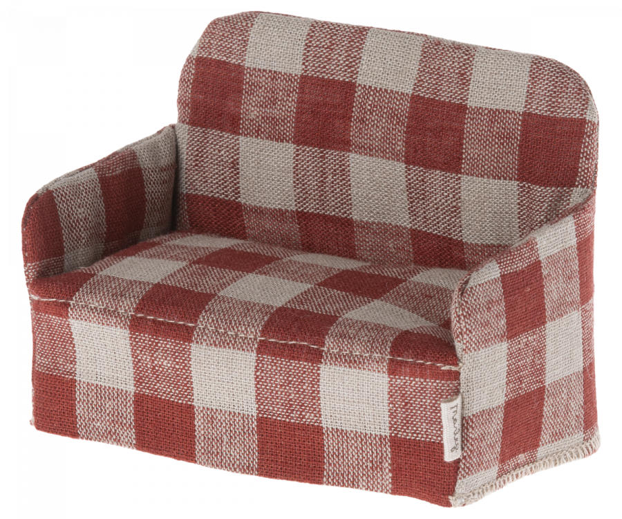 Red cheap gingham couch