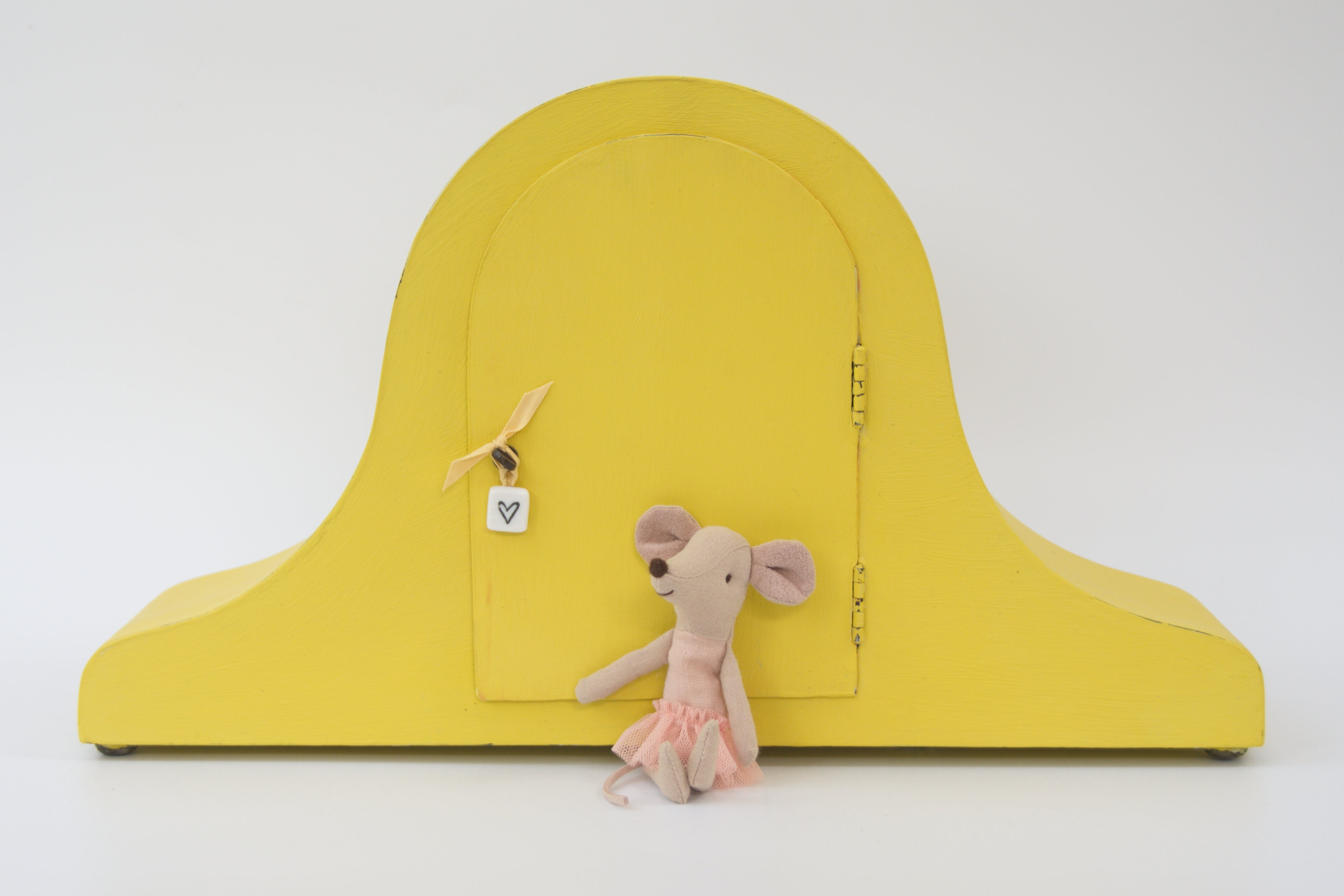 Mouse House Clock - Spring Yellow - Napoleon Hat Style