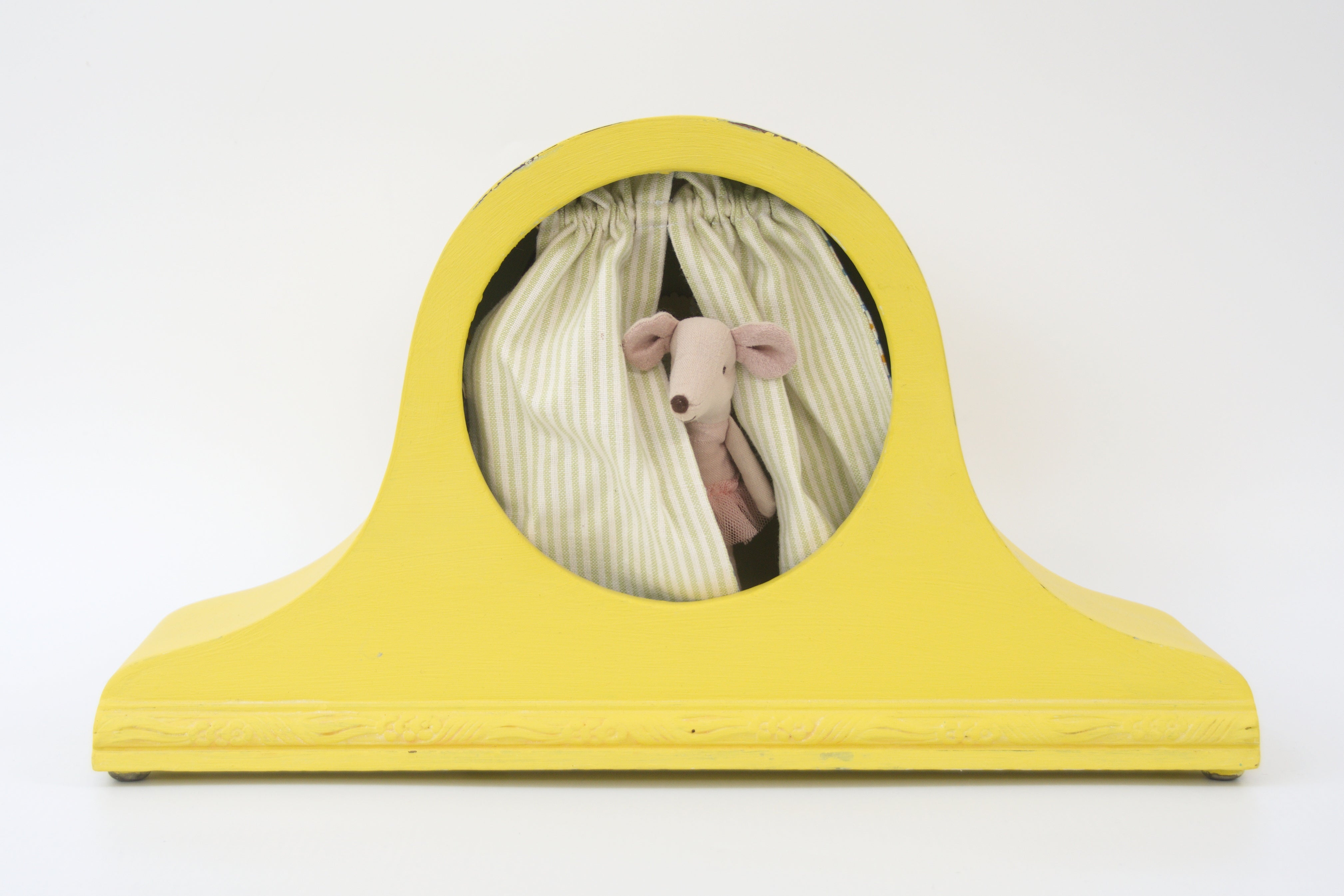 Mouse House Clock - Spring Yellow - Napoleon Hat Style